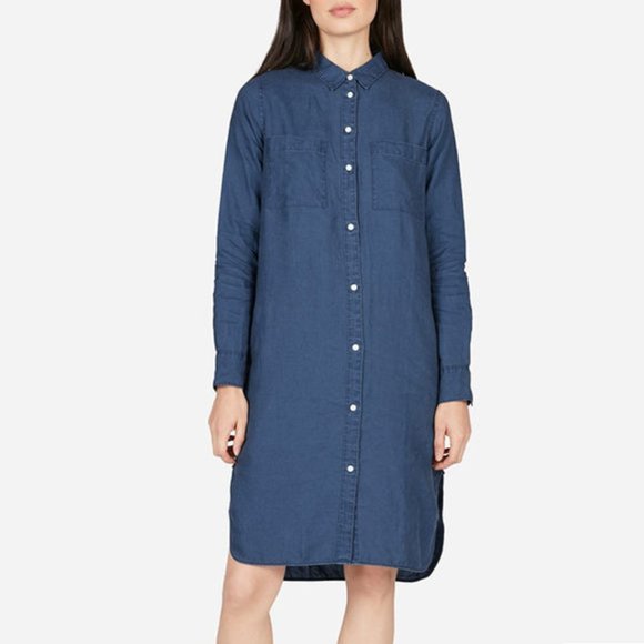 everlane linen shirt dress